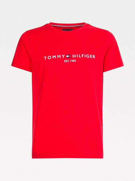 Polera Organic Cotton Con Logo Slim Rojo Tommy Hilfiger-3