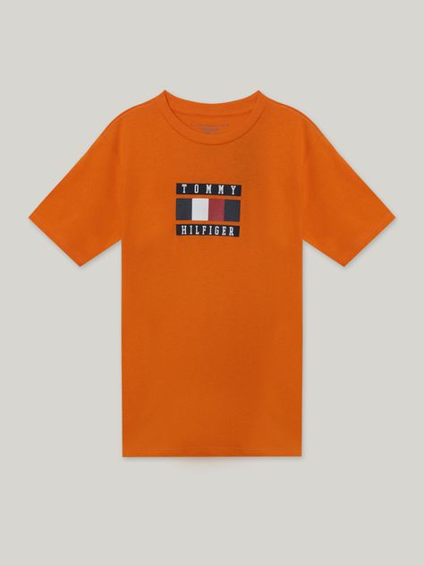 Polera De Niño Stripe Block Naranjo Tommy Hilfiger-0