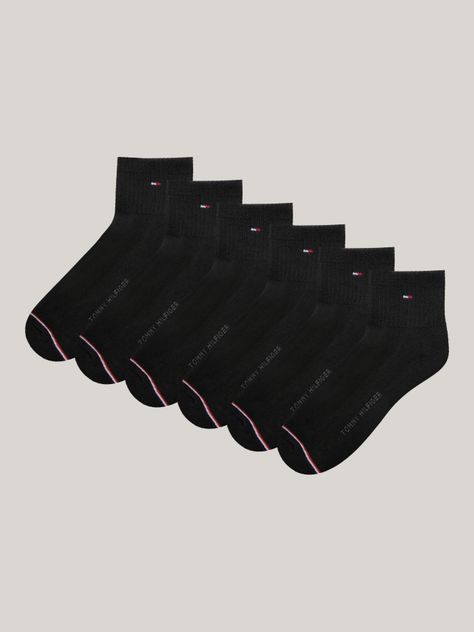 Pack 6 Par Calcetin Sport Quarter Negro Tommy Hilfiger-0