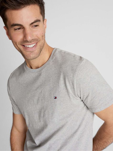 Polera Essential Cotton C- Slim Fit Gris Tommy Hilfiger-3