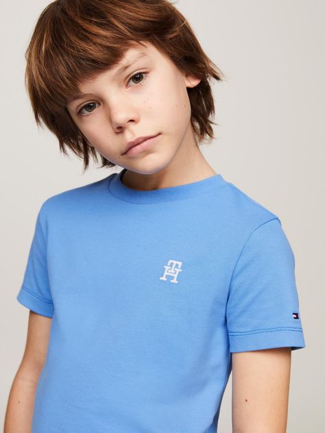 Polera Con Logo Monogram Celeste Tommy Hilfiger-3