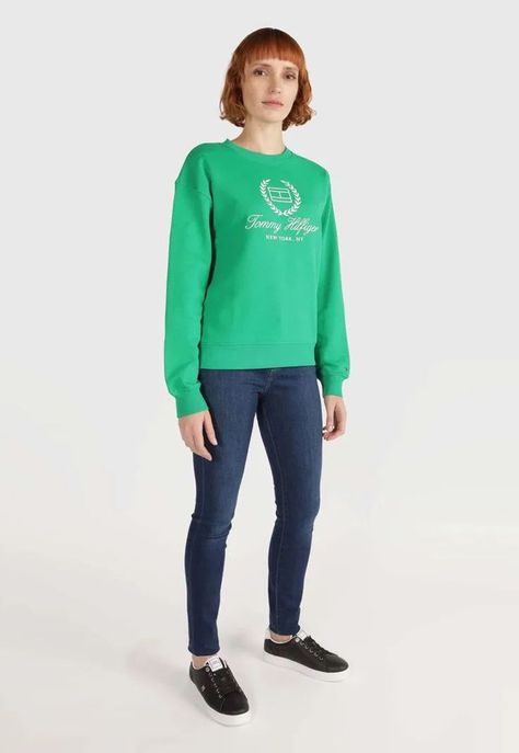 Polerón Con Logo Flag Regular Fit Verde Tommy Hilfiger-1