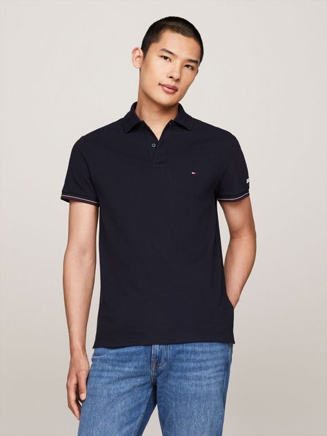 Polo De Corte Tapeta A Contraste Azul Tommy Hilfiger-0