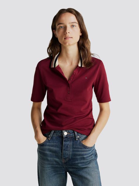 Polo De Piqué Slim Fit Burdeo Tommy Hilfiger-0