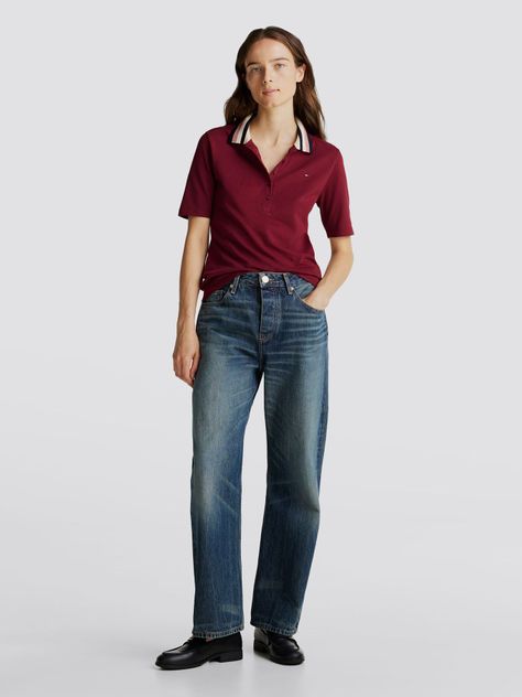 Polo De Piqué Slim Fit Burdeo Tommy Hilfiger-1