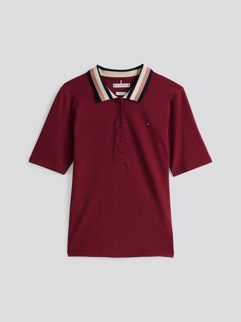 Polo De Piqué Slim Fit Burdeo Tommy Hilfiger-4