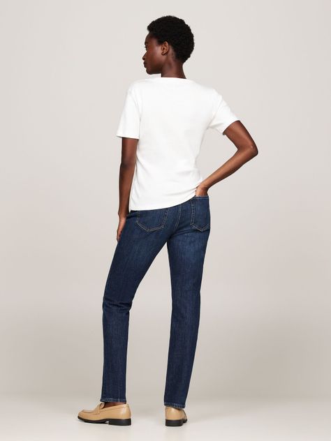 Polera A Rayas V-Neck Slim Fit Blanco Tommy Hilfiger-2