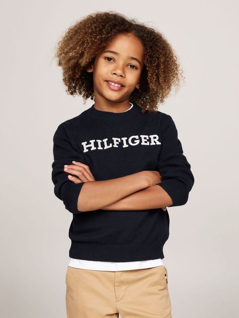 Sweater Con Logo Monotype Azul Tommy Hilfiger-0
