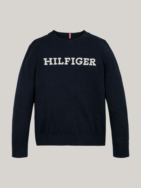 Sweater Con Logo Monotype Azul Tommy Hilfiger-4