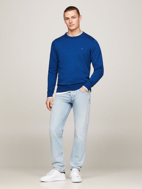 Sweater De Punto Mouliné C-Neck Azul Tommy Hilfiger-1