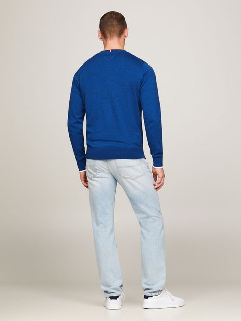 Sweater De Punto Mouliné C-Neck Azul Tommy Hilfiger-2