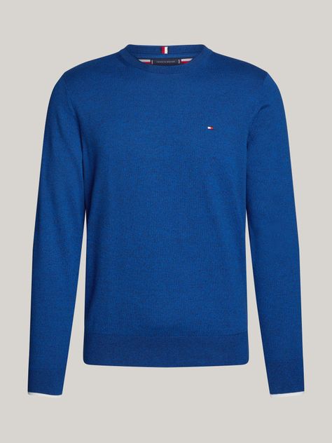 Sweater De Punto Mouliné C-Neck Azul Tommy Hilfiger-4