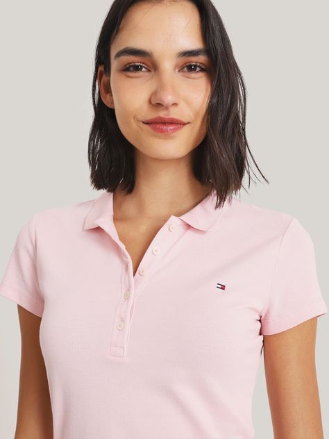 Polo Solid Slim Fit Con 5 Botones Rosado Tommy Hilfiger-3