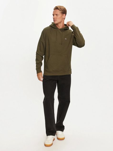 Polerón Hoodie Solid Con Logo Verde Tommy Jeans-1