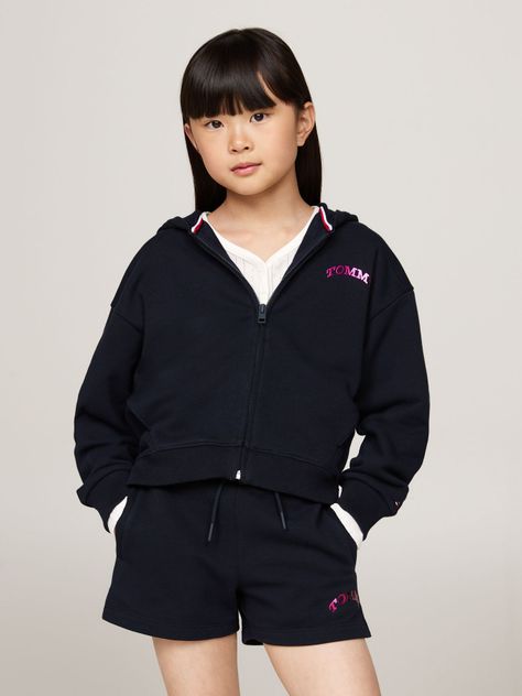 Polerón Hoodie De Niña Varsity Logo Azul Tommy Hilfiger-0