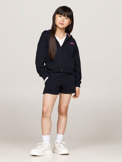 Polerón Hoodie De Niña Varsity Logo Azul Tommy Hilfiger-1