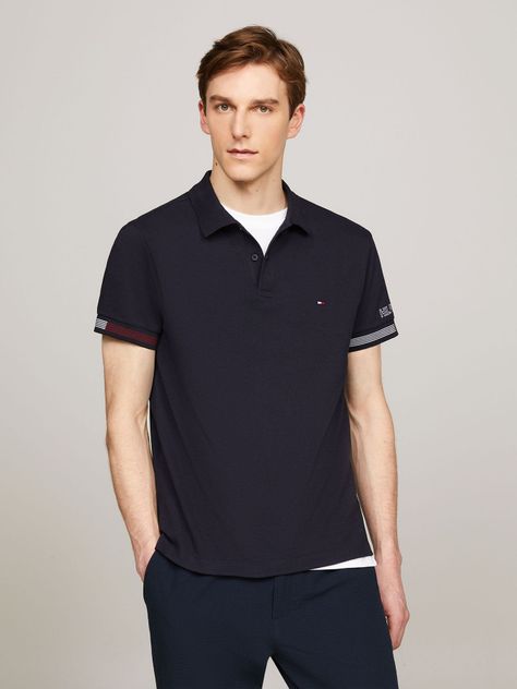 Polo Flag Con Ribetes Slim Fit Azul Tommy Hilfiger-0