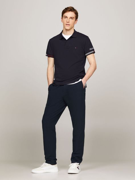 Polo Flag Con Ribetes Slim Fit Azul Tommy Hilfiger-1