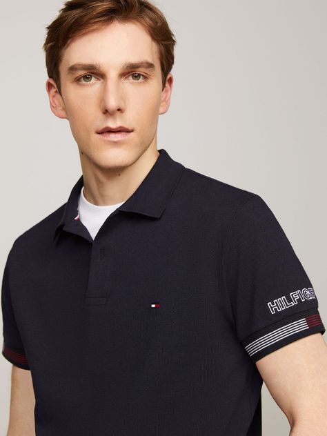 Polo Flag Con Ribetes Slim Fit Azul Tommy Hilfiger-3