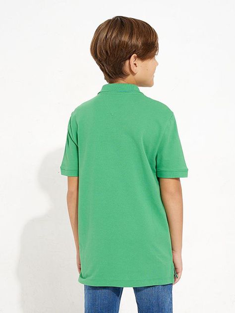 Polo Con Logo Arqueado Verde Tommy Hilfiger-2
