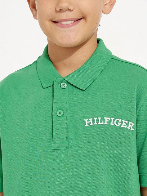 Polo Con Logo Arqueado Verde Tommy Hilfiger-1
