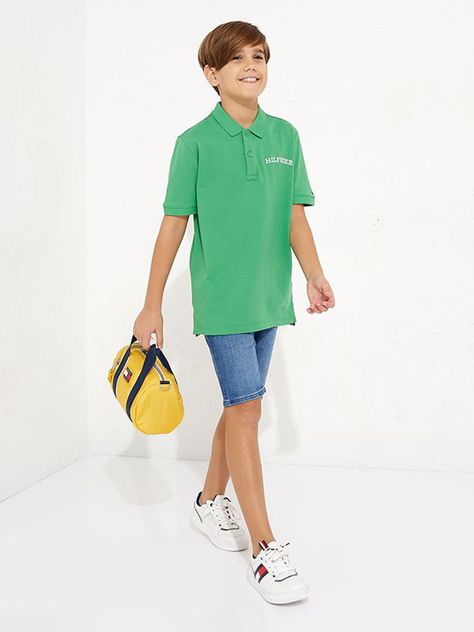 Polo Con Logo Arqueado Verde Tommy Hilfiger-3