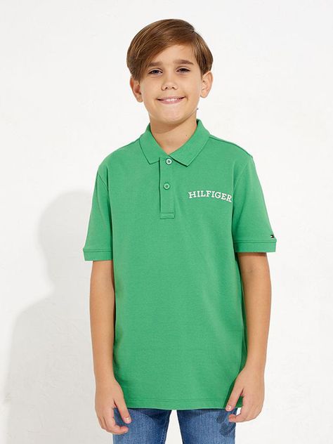 Polo Con Logo Arqueado Verde Tommy Hilfiger-0