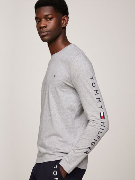 Polera Essential Flag Logo Gris Tommy Hilfiger-3