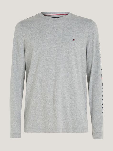 Polera Essential Flag Logo Gris Tommy Hilfiger-4