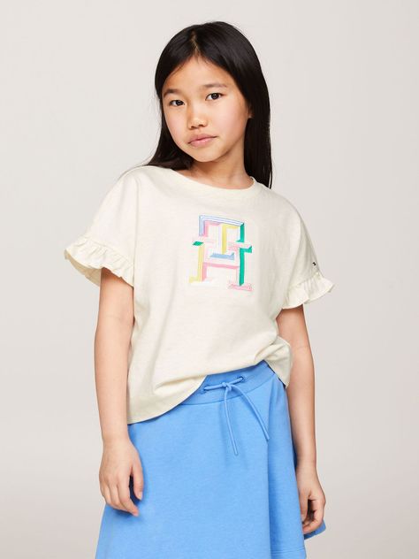 Polera Con Manga Con Volantes Beige Tommy Hilfiger-0