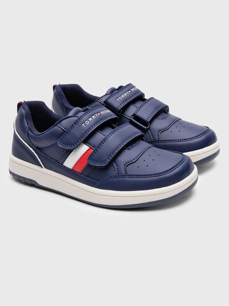 Zapatillas Con Velcro Stripe Logo Azul Tommy Hilfiger-0