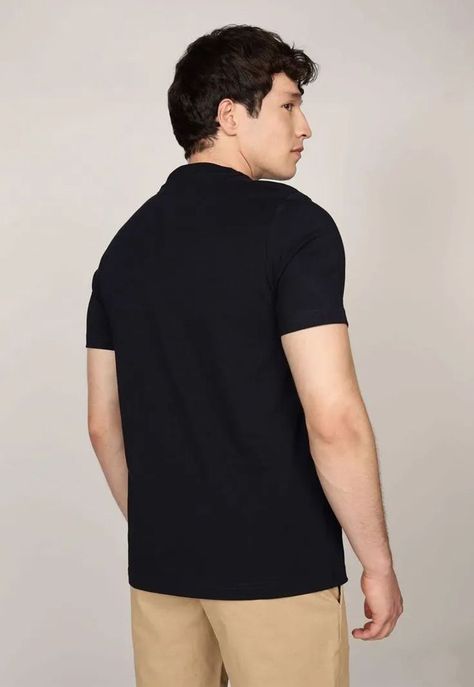 Polera Central Chest Stripe Logo Azul Tommy Hilfiger-2