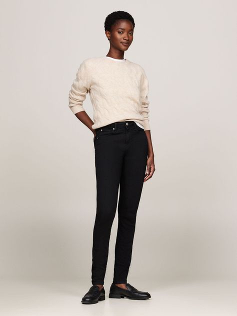 Jeans Talle Medio Skinny Fit Negro Tommy Hilfiger-0