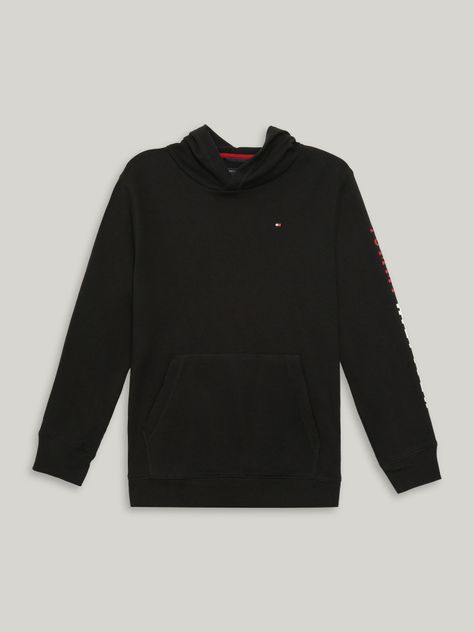 Polerón Hoodie De Niño Logo Script Negro Tommy Hilfiger-0