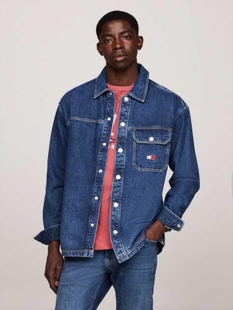 Camisa Essential Denim Casual Fit Azul Tommy Hilfiger-0