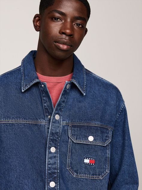 Camisa Essential Denim Casual Fit Azul Tommy Hilfiger-3