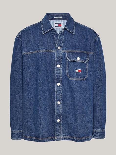 Camisa Essential Denim Casual Fit Azul Tommy Hilfiger-4