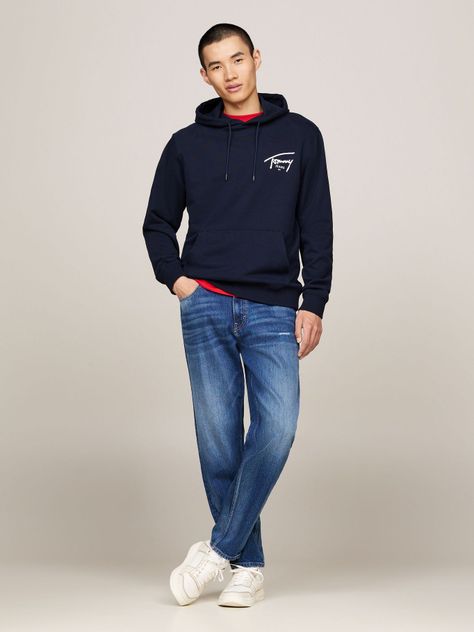 Polerón Hoodie Con Logo Distintivo Azul Tommy Jeans-1