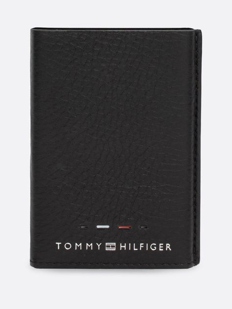 Tarjetero Logo Metalico De Cuero Negro Tommy Hilfiger-0