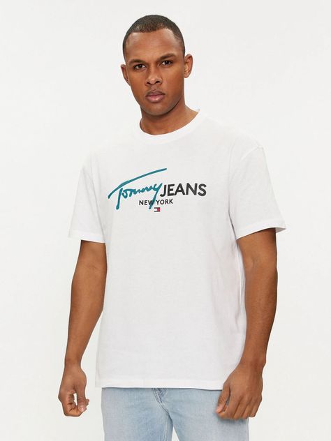 Polera Spray Logo Regular Fit Blanco Tommy Jeans-0