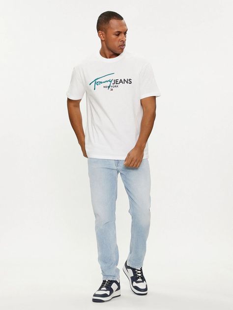 Polera Spray Logo Regular Fit Blanco Tommy Jeans-1