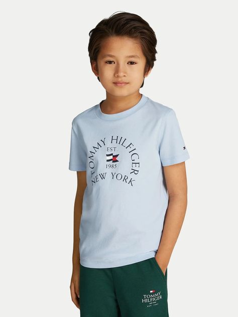Polera De Niño Con Logo Náutico Celeste Tommy Hilfiger-0