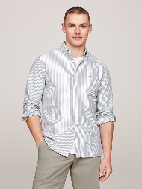 Camisa Heritage De Rayas Regular Fit Verde Tommy Hilfiger-0
