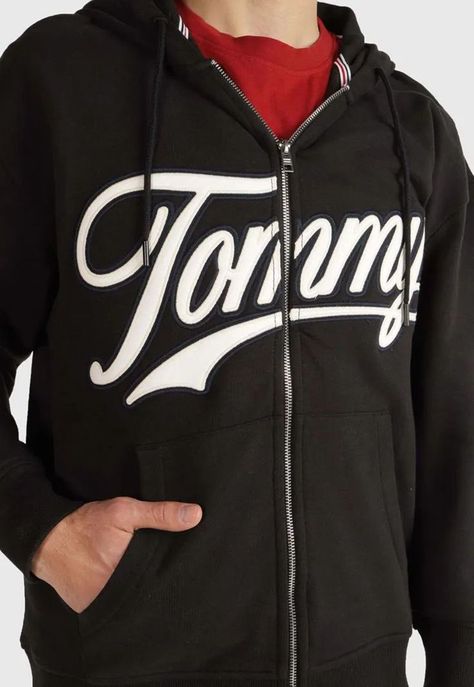 POLERÓN HOODIE LETTERMAN CIERRE NEGRO TOMMY JEANS-3