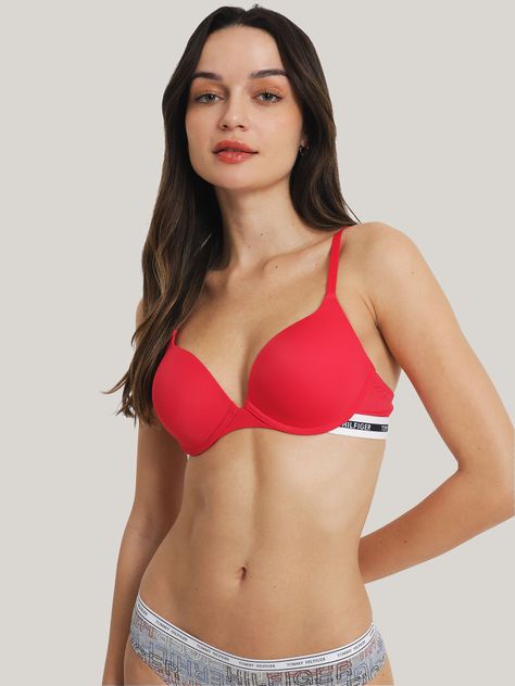 Brassier Micro Push Up Con Logo Rojo Tommy Hilfiger-0
