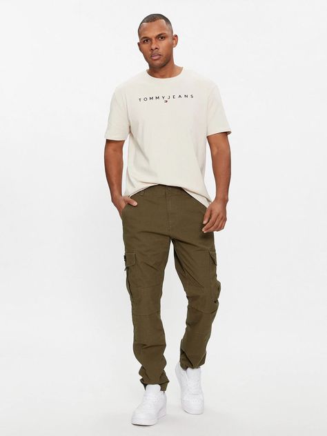 Polera Regular Linear Logo Beige Tommy Jeans-1