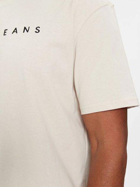 Polera Regular Linear Logo Beige Tommy Jeans-4