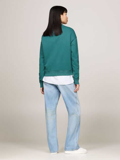 Polerón Relaxed Varsity Logo Verde Tommy Jeans-2