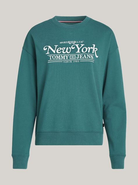 Polerón Relaxed Varsity Logo Verde Tommy Jeans-4
