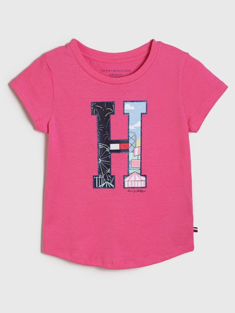 Polera Con Logo De Parches Rosado Tommy Hilfiger-0